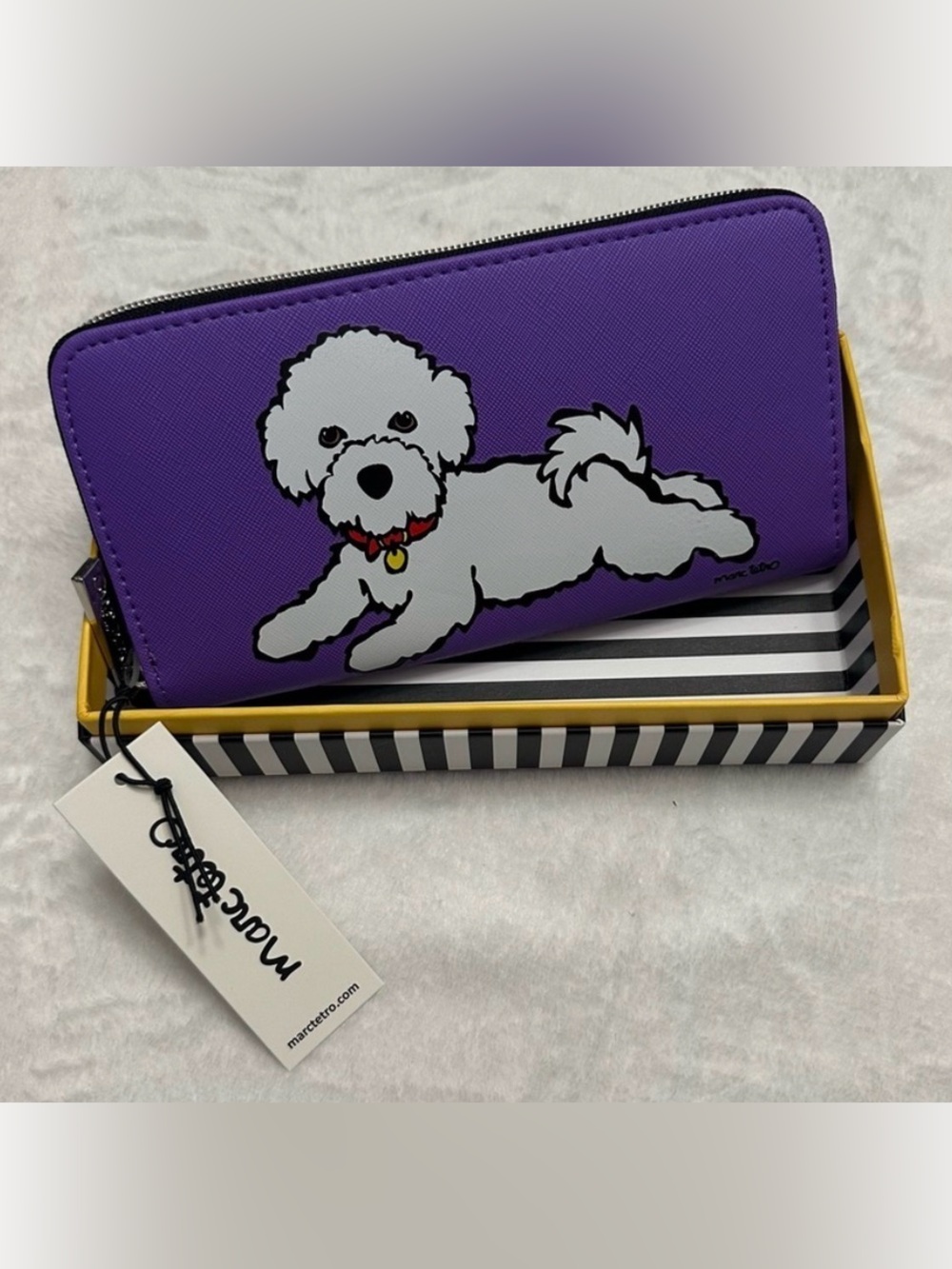Marc Tetro Purple Wallet Bichon Frise
NIB
